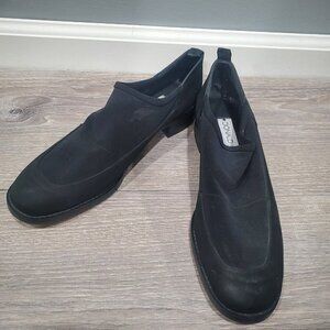 Donald J. Pliner Women's Black Loafer Slip-On Shoes Mesh Top Comfort Heel Sz 8.5